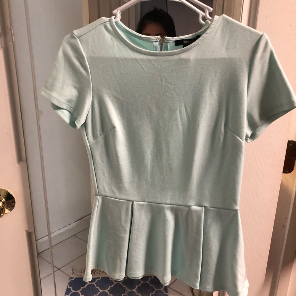 Mint peplum top